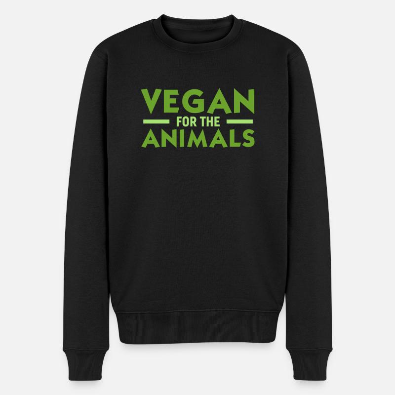 Vegan for Animals - Männer Premium Bio Pullover - Schwarz