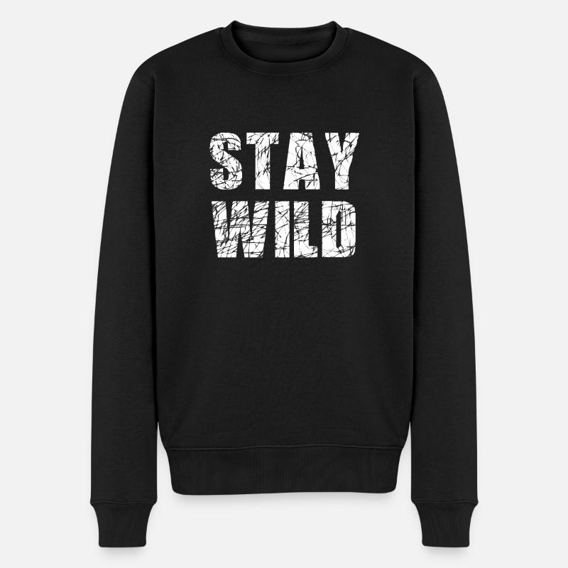 Stay Wild - Pull Premium bio Homme - noir
