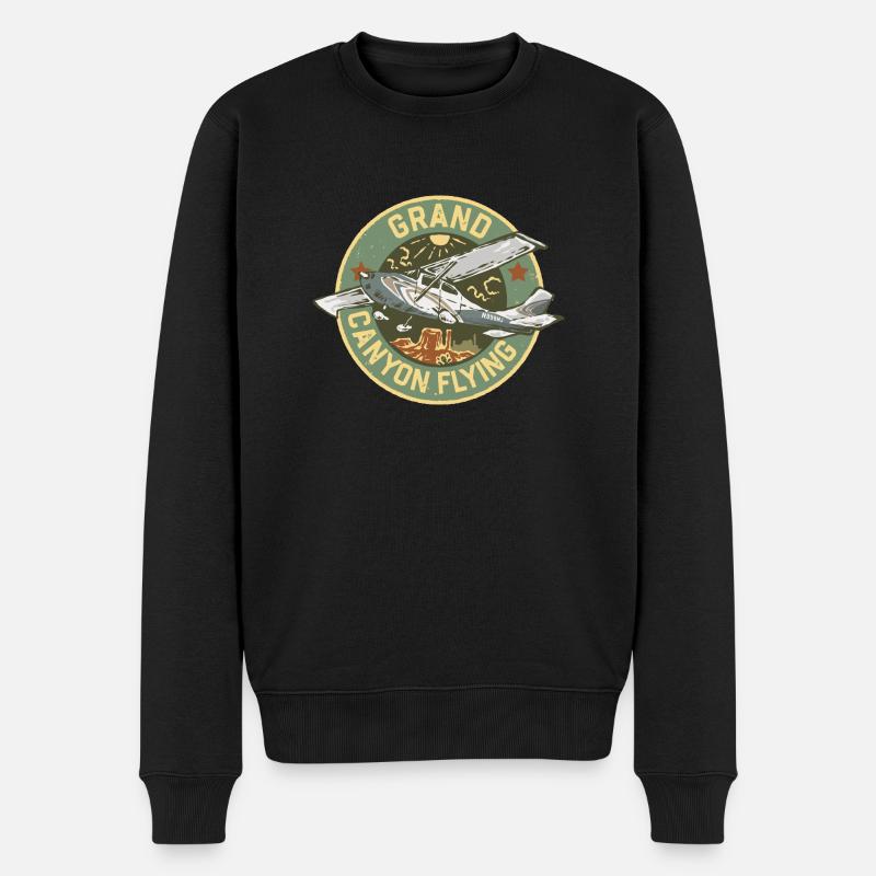 Grand Canyon Flying - Männer Premium Bio Pullover - Schwarz