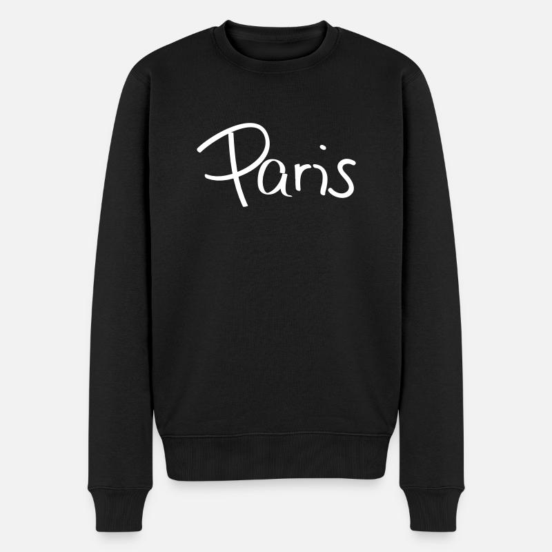 paris - Männer Premium Bio Pullover - Schwarz