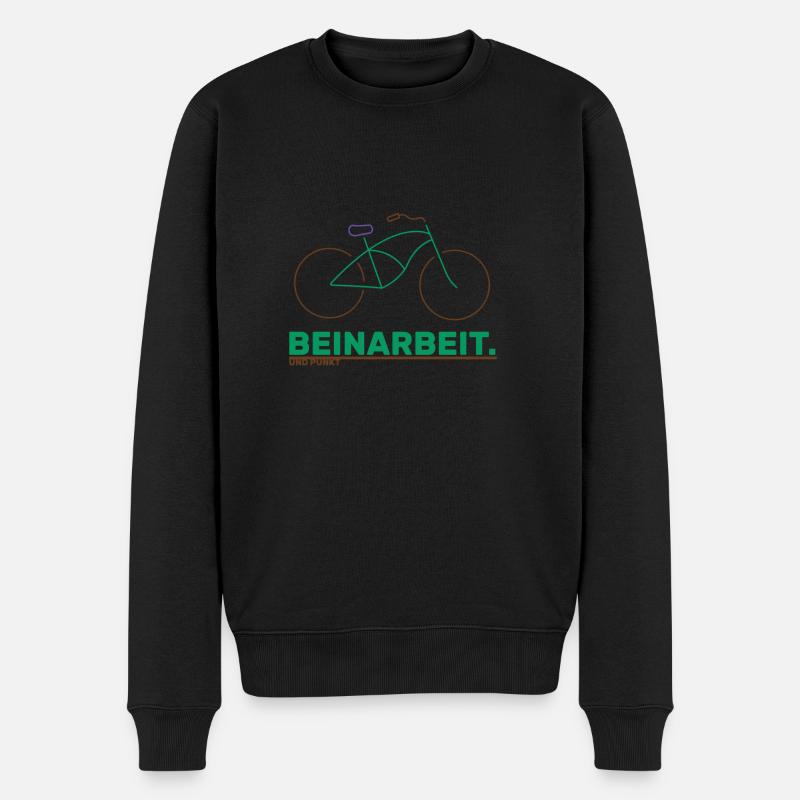 Beinarbeit und Punkt - schwarz grün - Männer Premium Bio Pullover - Schwarz