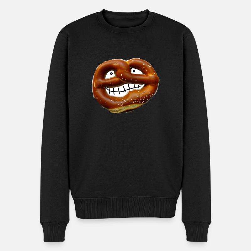 ZoffArt BREZEL - Männer Premium Bio Pullover - Schwarz