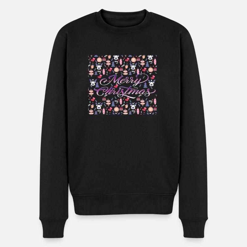 Merry Christmas - Männer Premium Bio Pullover - Schwarz