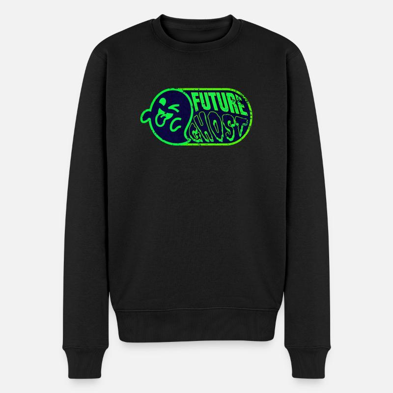 Future Ghost - Männer Premium Bio Pullover - Schwarz