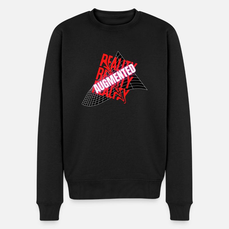 Reality Augmented Anamorphotisch - Männer Premium Bio Pullover - Schwarz