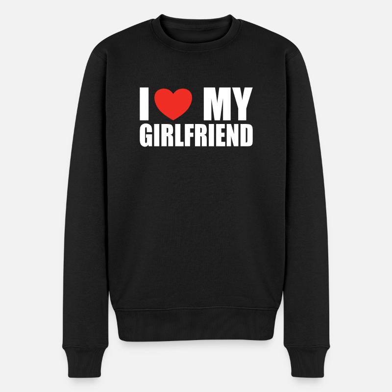 I love my girlfriend - Pull Premium bio Homme - noir
