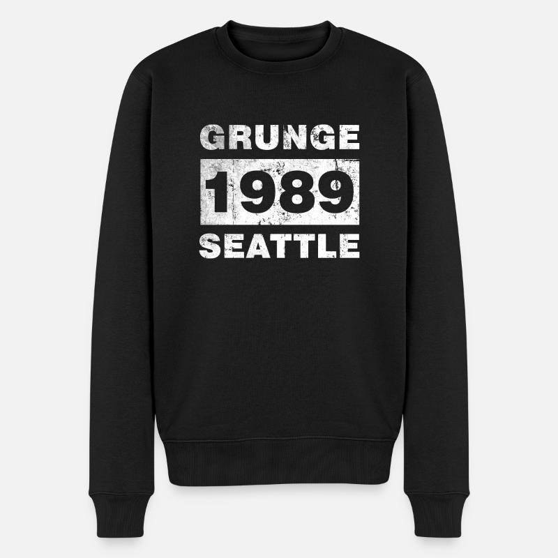 GRUNGE SEATTLE 1989 - Pull Premium bio Homme - noir