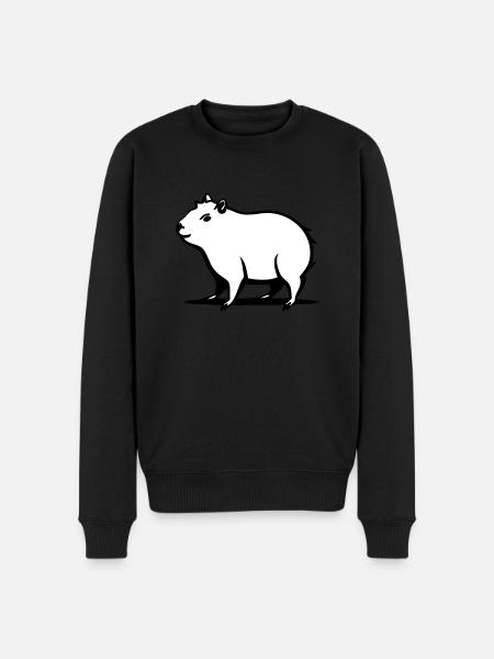 En söt capybara i en tecknad stam - Ekologisk premiumtröja herr - svart