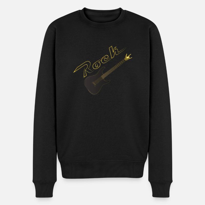 Gitarren-Rock - Männer Premium Bio Pullover - Schwarz