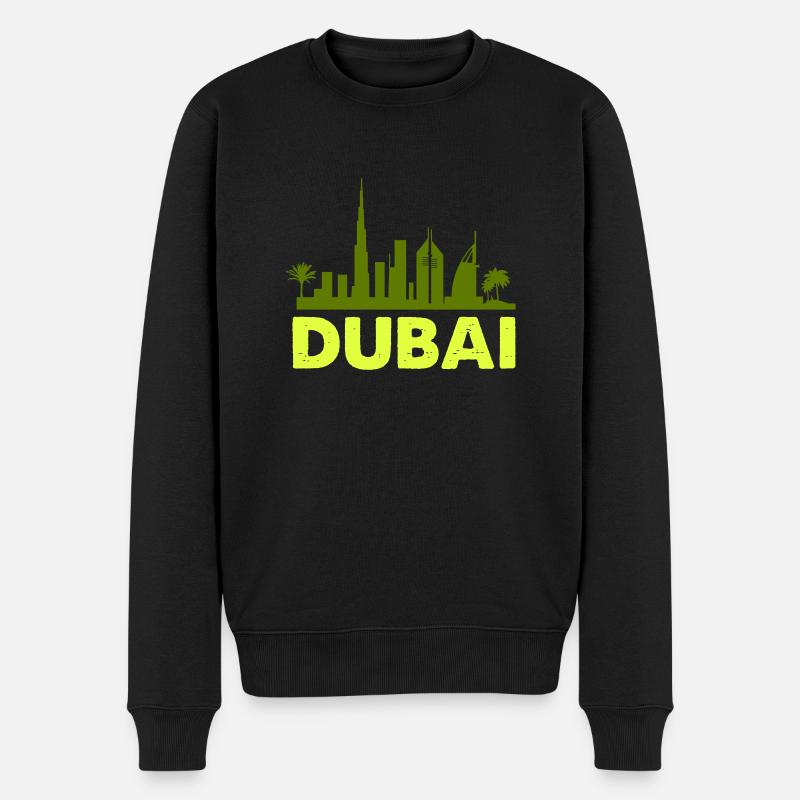 dubai skyline 02 - Männer Premium Bio Pullover - Schwarz