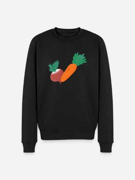 Radieschen & Karotte - Männer Premium Bio Pullover - Schwarz