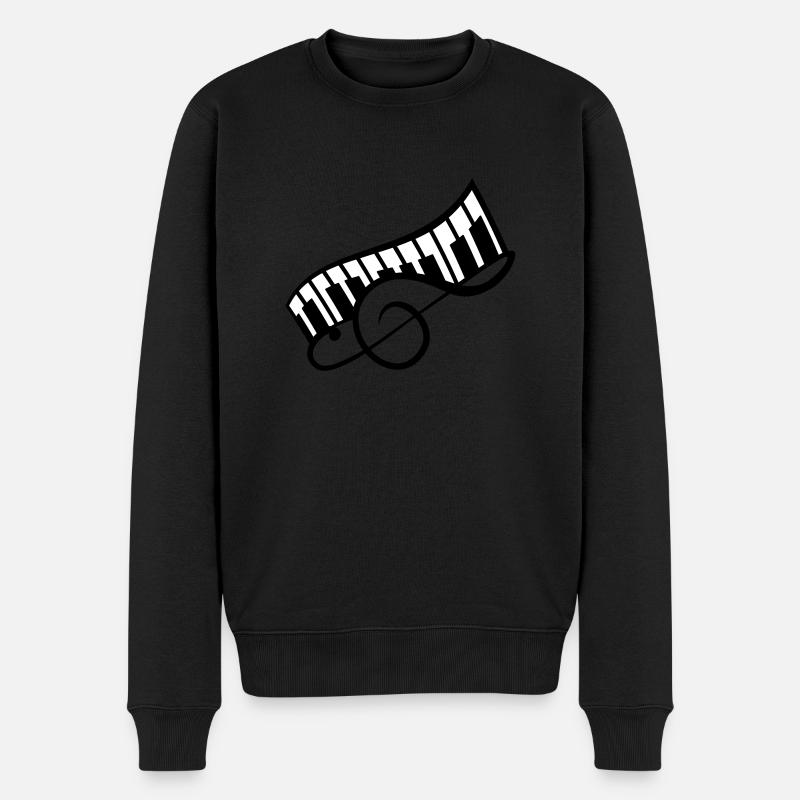 Clé de musique Note Piano Keybord Piano - Pull Premium bio Homme - noir