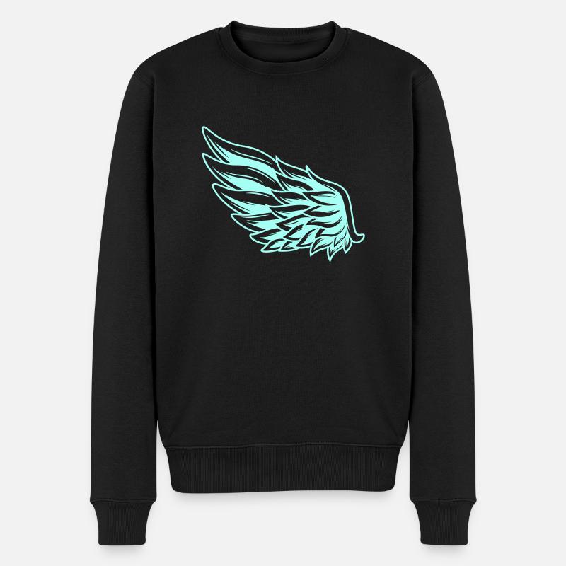 flügel 1 - Männer Premium Bio Pullover - Schwarz