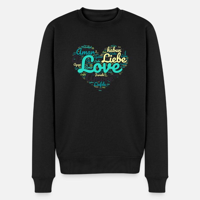 Erfolg Liebe Herz Schema Pacific - Männer Premium Bio Pullover - Schwarz