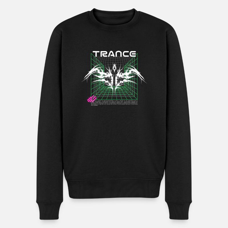 Trance - Techno Rave Festival Design - Männer Premium Bio Pullover - Schwarz