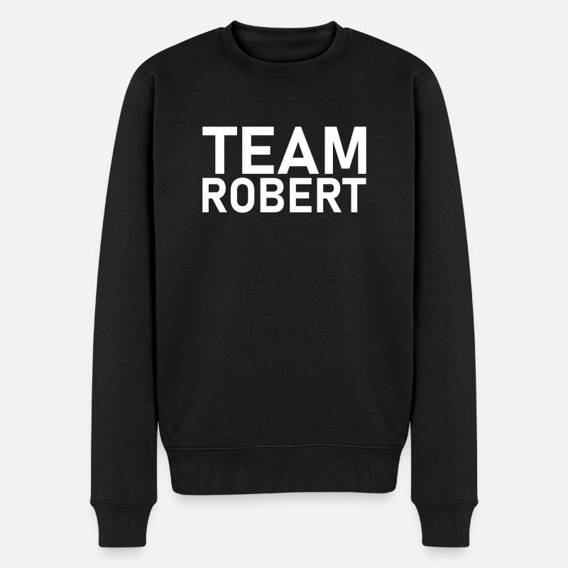 team robert weiß - Männer Premium Bio Pullover - Schwarz