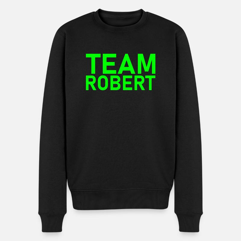 team robert leuchtgrün - Männer Premium Bio Pullover - Schwarz