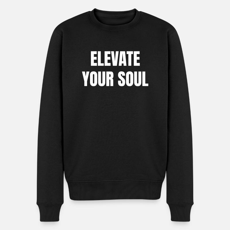 Elevate your soul - Männer Premium Bio Pullover - Schwarz