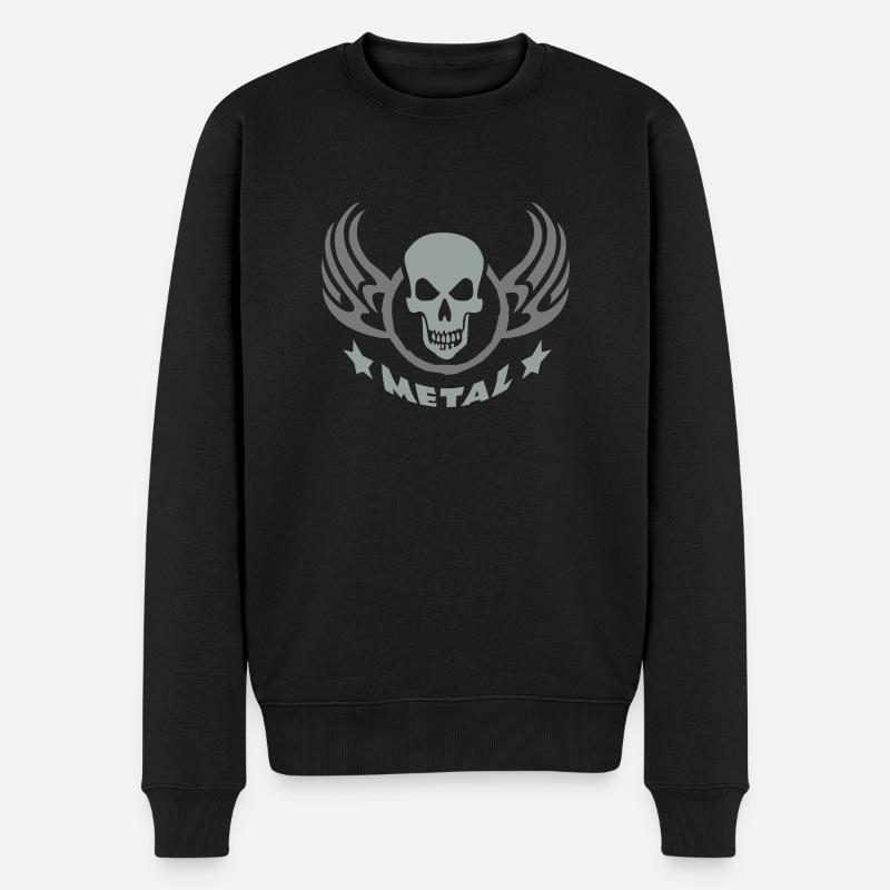 metal_wing_skull_b_2c - Pull Premium bio Homme - noir