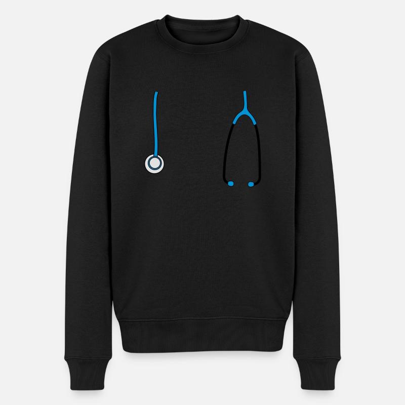 Das Stethoskop - Männer Premium Bio Pullover - Schwarz