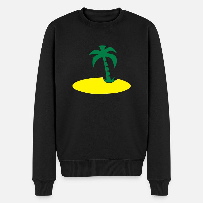 Île avec palmier - Pull Premium bio Homme - noir