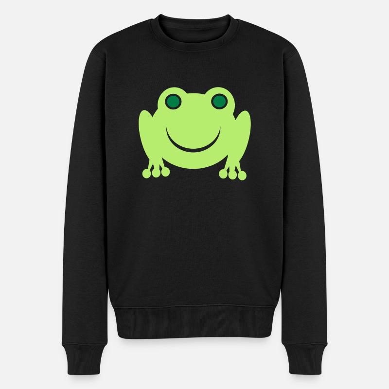 Frosch - Männer Premium Bio Pullover - Schwarz
