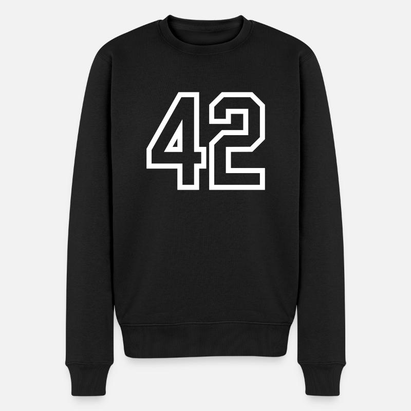 zweiundvierzig - Männer Premium Bio Pullover - Schwarz