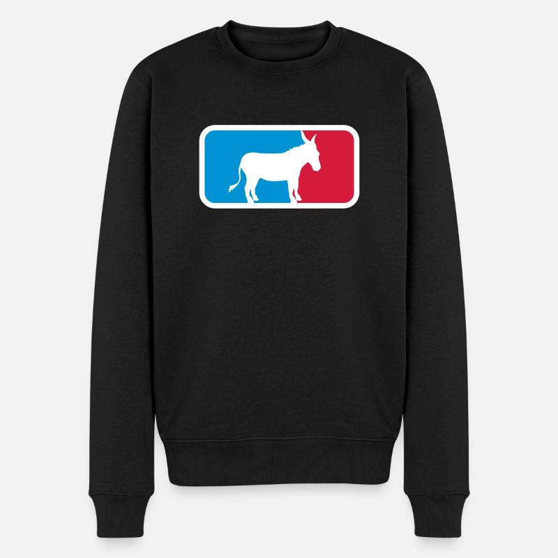 sport logo cool esel pferd pony klein packesel lan - Männer Premium Bio Pullover - Schwarz