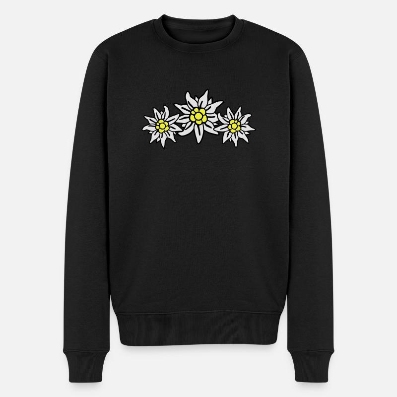 edelweiss - Männer Premium Bio Pullover - Schwarz