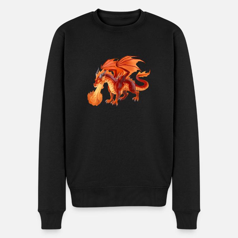 fire dragon - Männer Premium Bio Pullover - Schwarz
