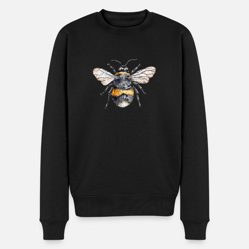 Biene glücklich - Männer Premium Bio Pullover - Schwarz