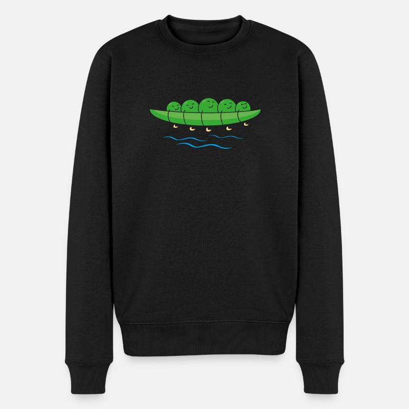 Erbsen Kanu - Männer Premium Bio Pullover - Schwarz