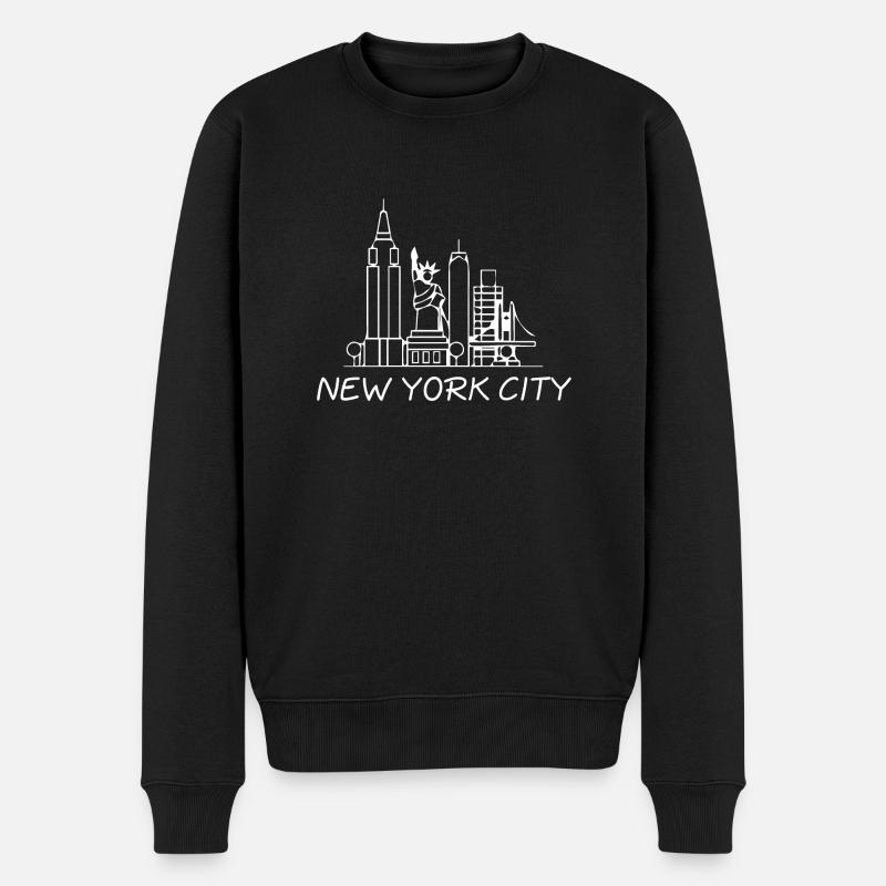 New York - Männer Premium Bio Pullover - Schwarz