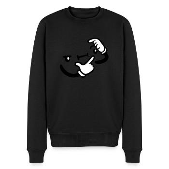 Hand Geste Grübeln - Männer Premium Bio Pullover - Schwarz - Vorne - Nico (187cm)