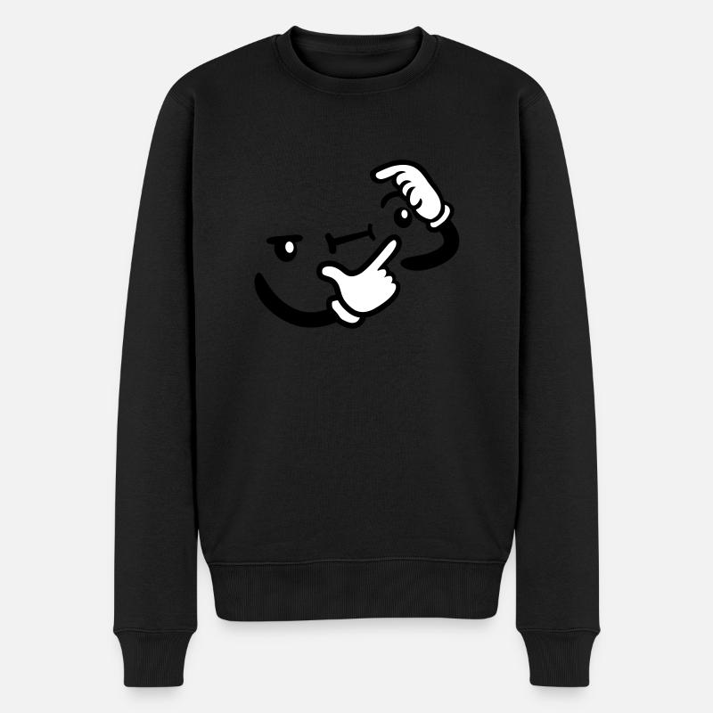 Hand Geste Grübeln - Männer Premium Bio Pullover - Schwarz