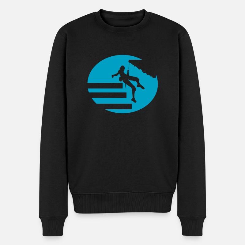 Bouldern Klettern Climbing - Männer Premium Bio Pullover - Schwarz