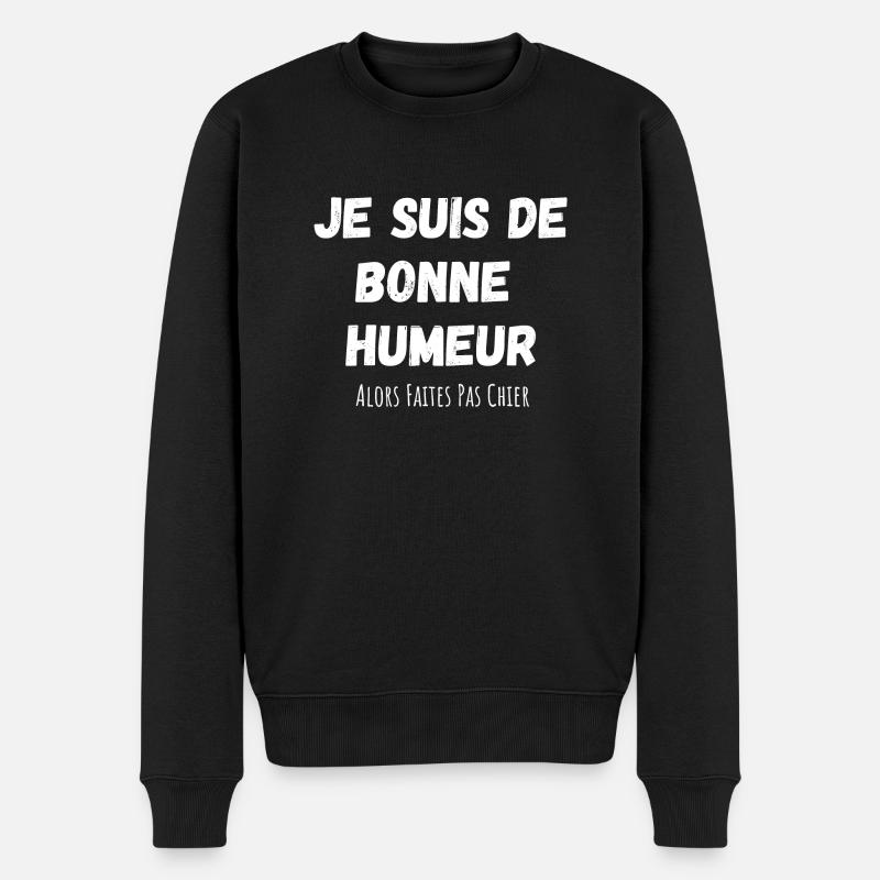 je suis de bonne humeur - Pull Premium bio Homme - noir