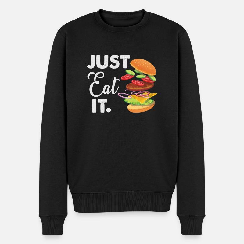 just eat it - Männer Premium Bio Pullover - Schwarz