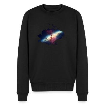 Galaxy Stars Planet Splash Space Illustration - Men's Premium Organic Jumper - black - Front - Nico (187cm)