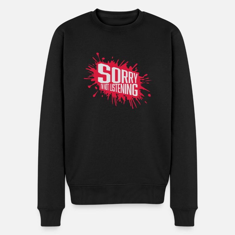 désolé de ne pas écouter - Pull Premium bio Homme - noir