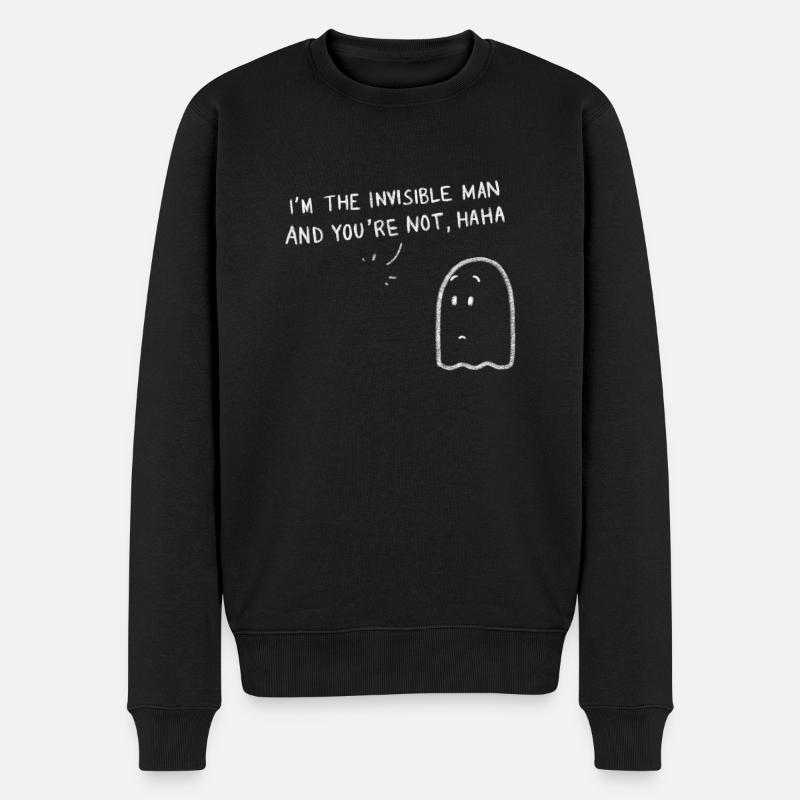 Unsichtbarer Mann - Männer Premium Bio Pullover - Schwarz