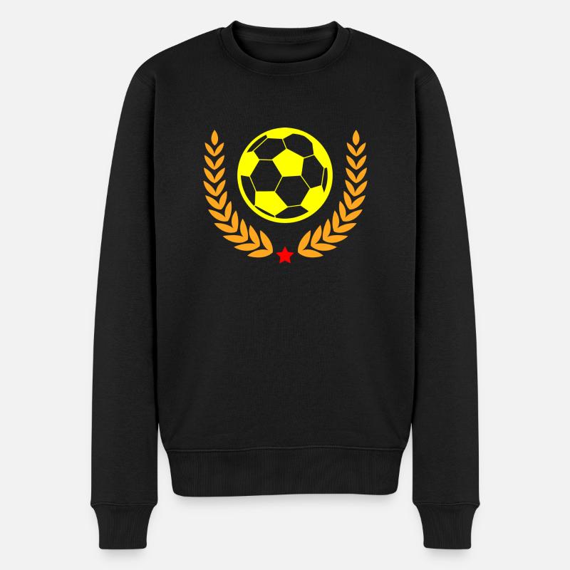 Soccer Fussball - Männer Premium Bio Pullover - Schwarz
