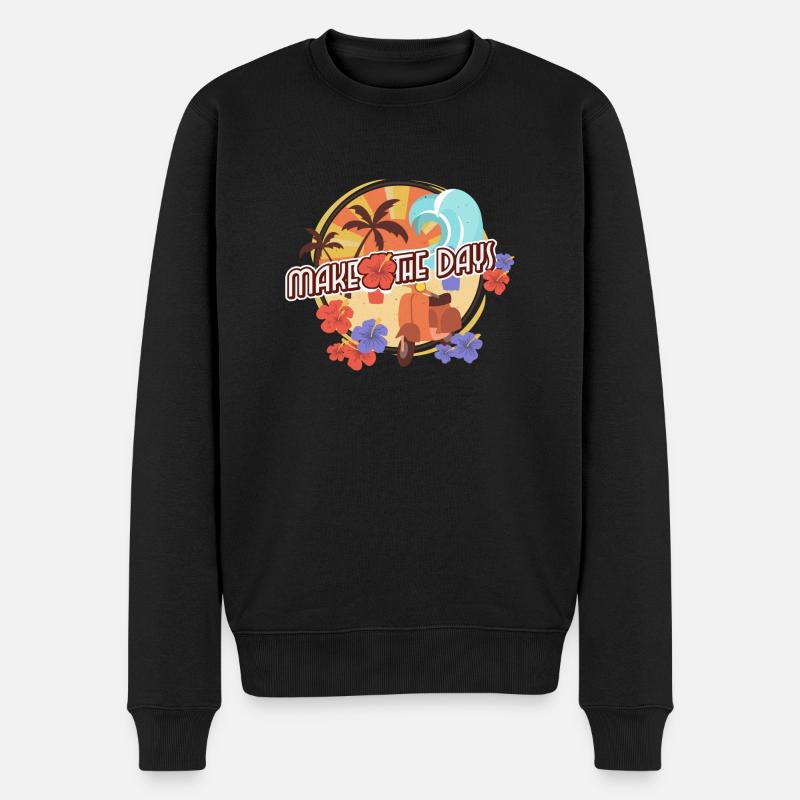 Urlaub - Reise - Männer Premium Bio Pullover - Schwarz