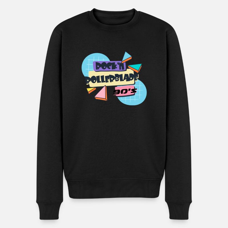 rock n rollerblade - Männer Premium Bio Pullover - Schwarz