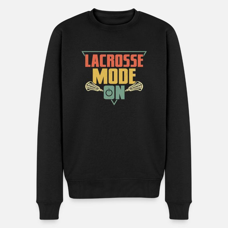 Lacrosse Mode On Player Team - Männer Premium Bio Pullover - Schwarz