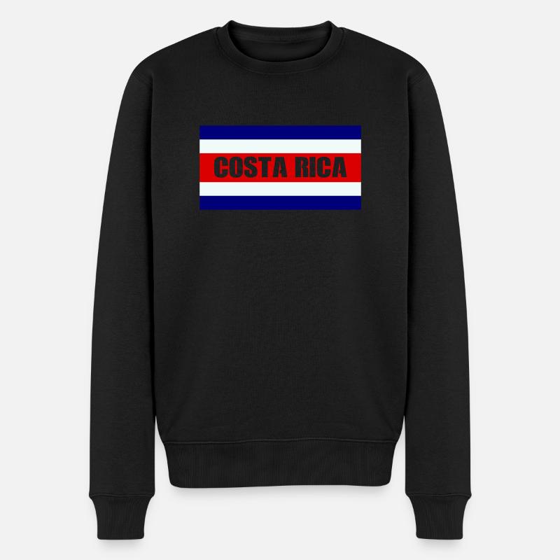 costa rica flag - Männer Premium Bio Pullover - Schwarz