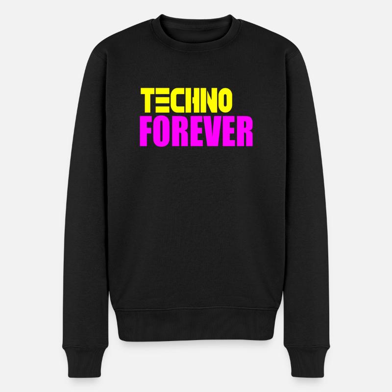 Techno für immer - Männer Premium Bio Pullover - Schwarz