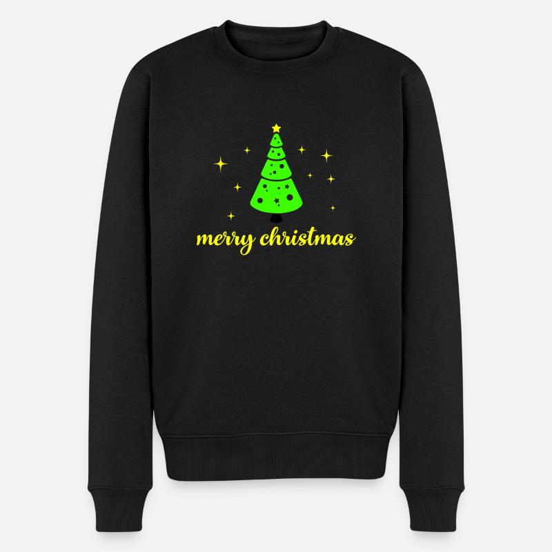 tannenbaum merry christmas - Männer Premium Bio Pullover - Schwarz