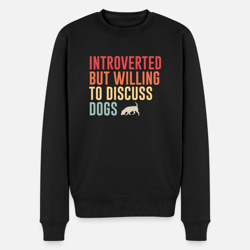 Hunde Hund Sprüche Vintage Retro Hundeliebhaber - Männer Premium Bio Pullover - Schwarz