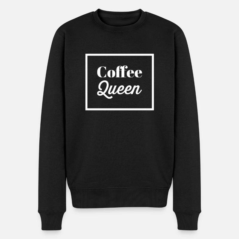 Kaffee Queen - Männer Premium Bio Pullover - Schwarz